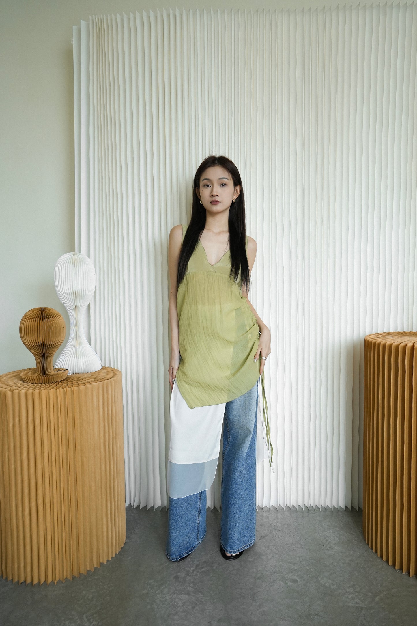 V Neck Linen Top