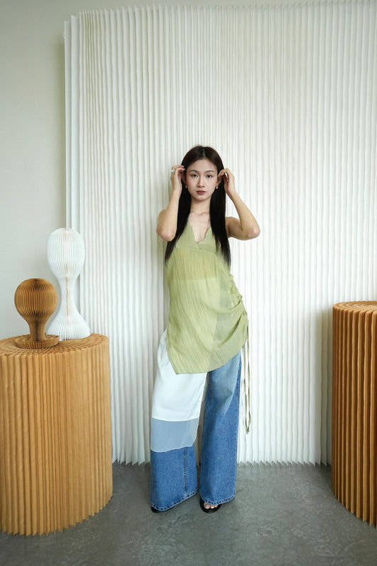 V Neck Linen Top