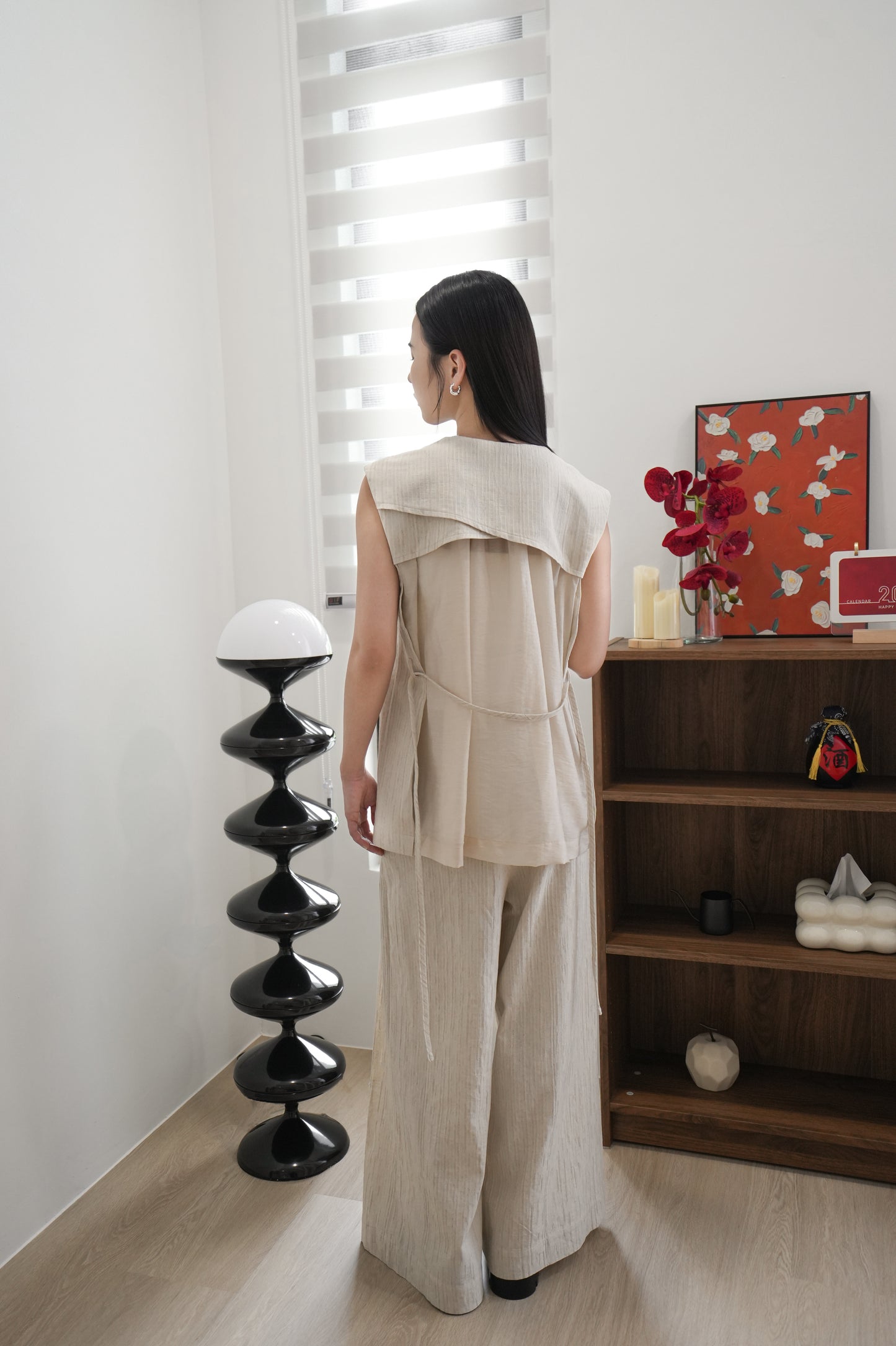 Cotton Linen Vest Set With Pants