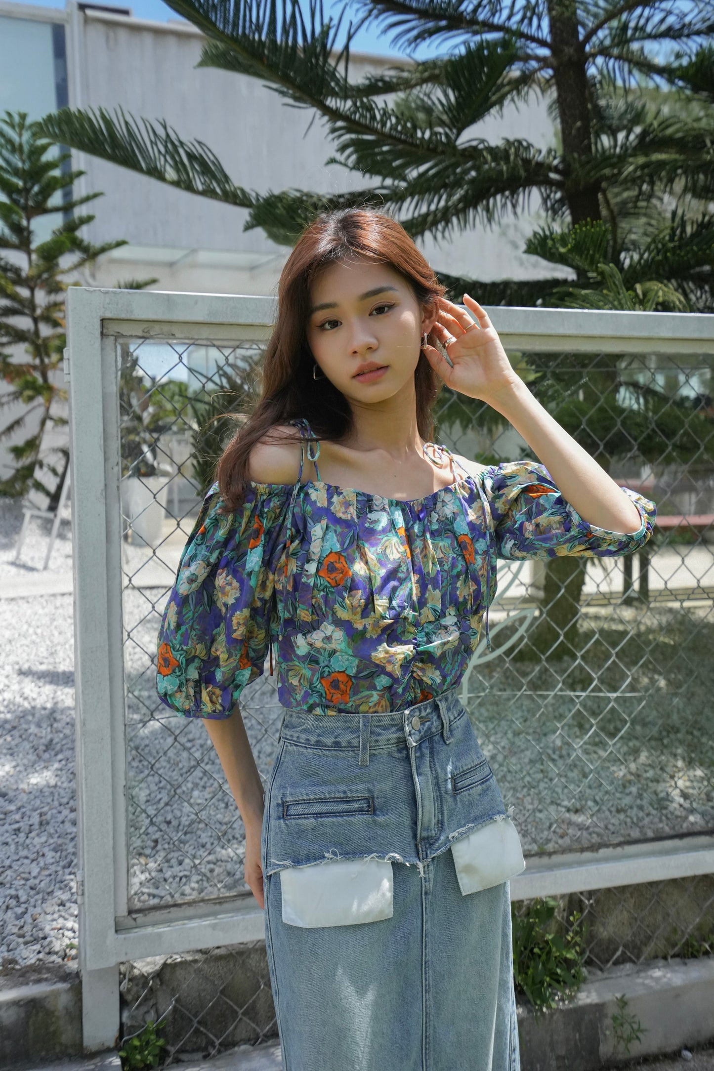 Strappy Floral Top