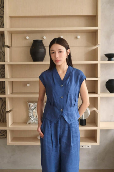 Linen Curved-leg Pants