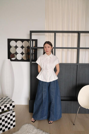 Waist-Fitted Short-Sleeve Top