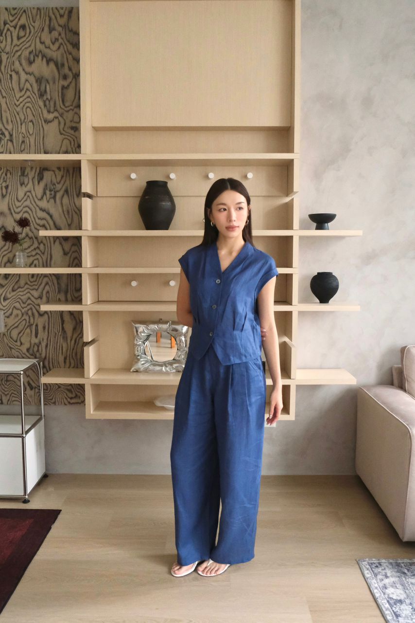 Linen Sculpted Vest Top