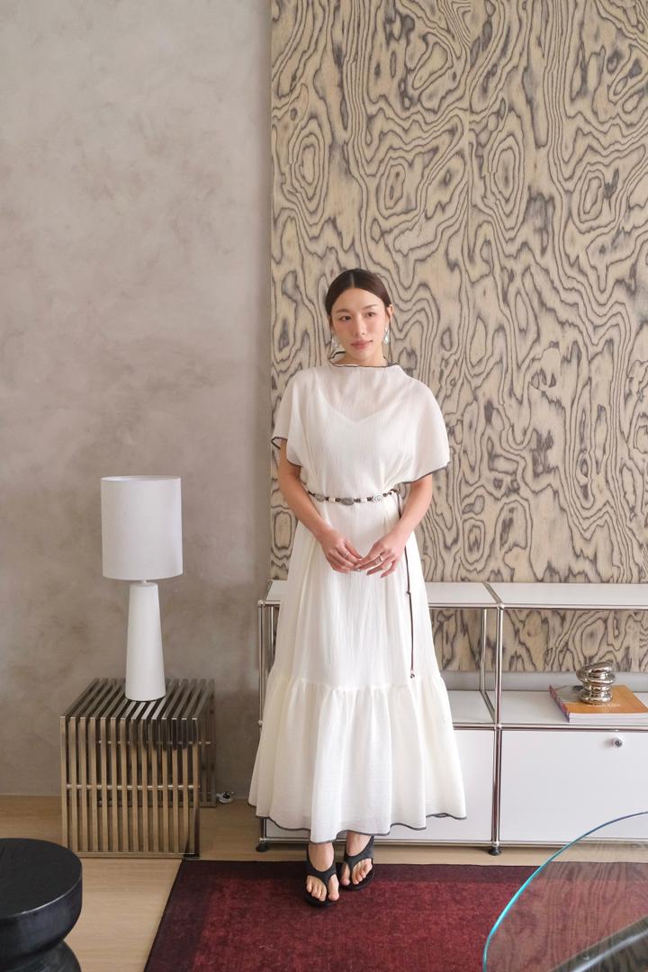 Sheer-Layered Midi Dress