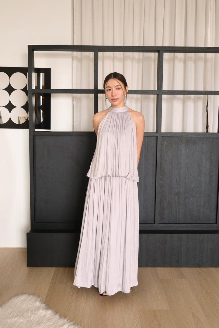 Pleated Satin Halter Set