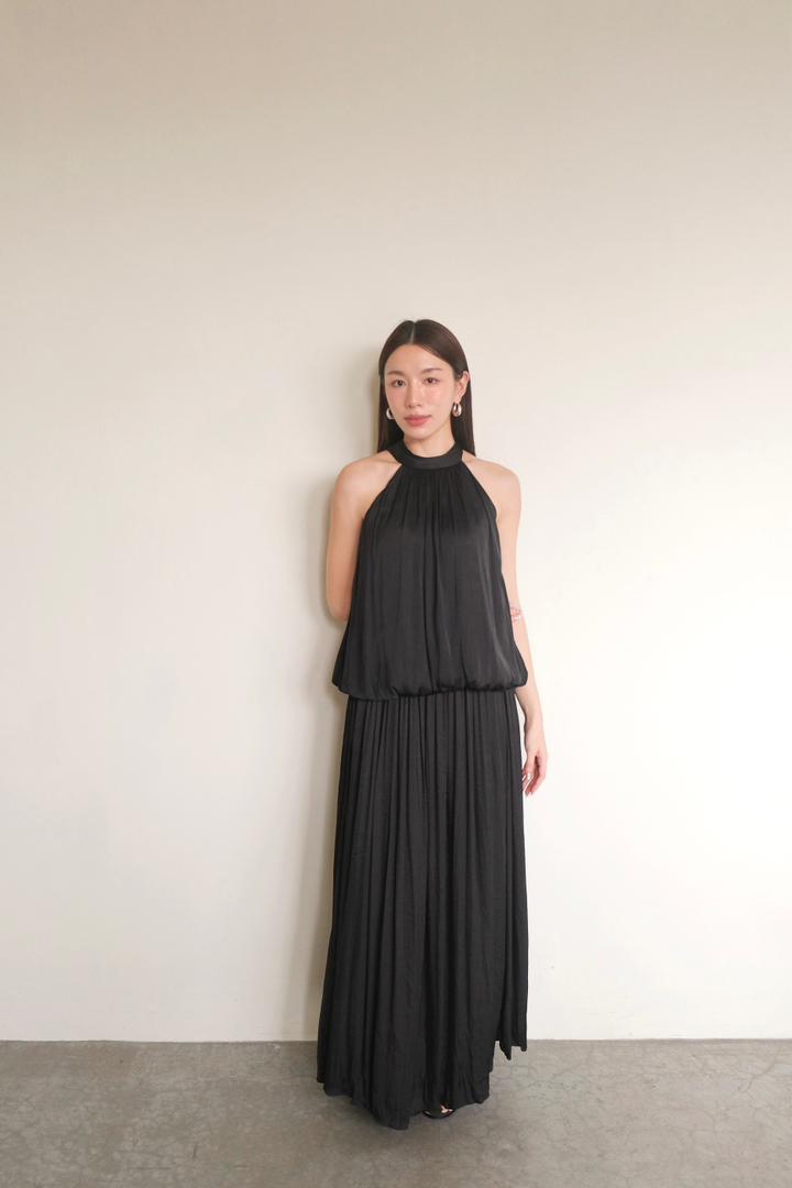 Pleated Satin Halter Set