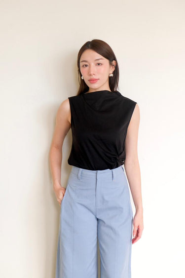 Sleeveless Top With Ruched Hem