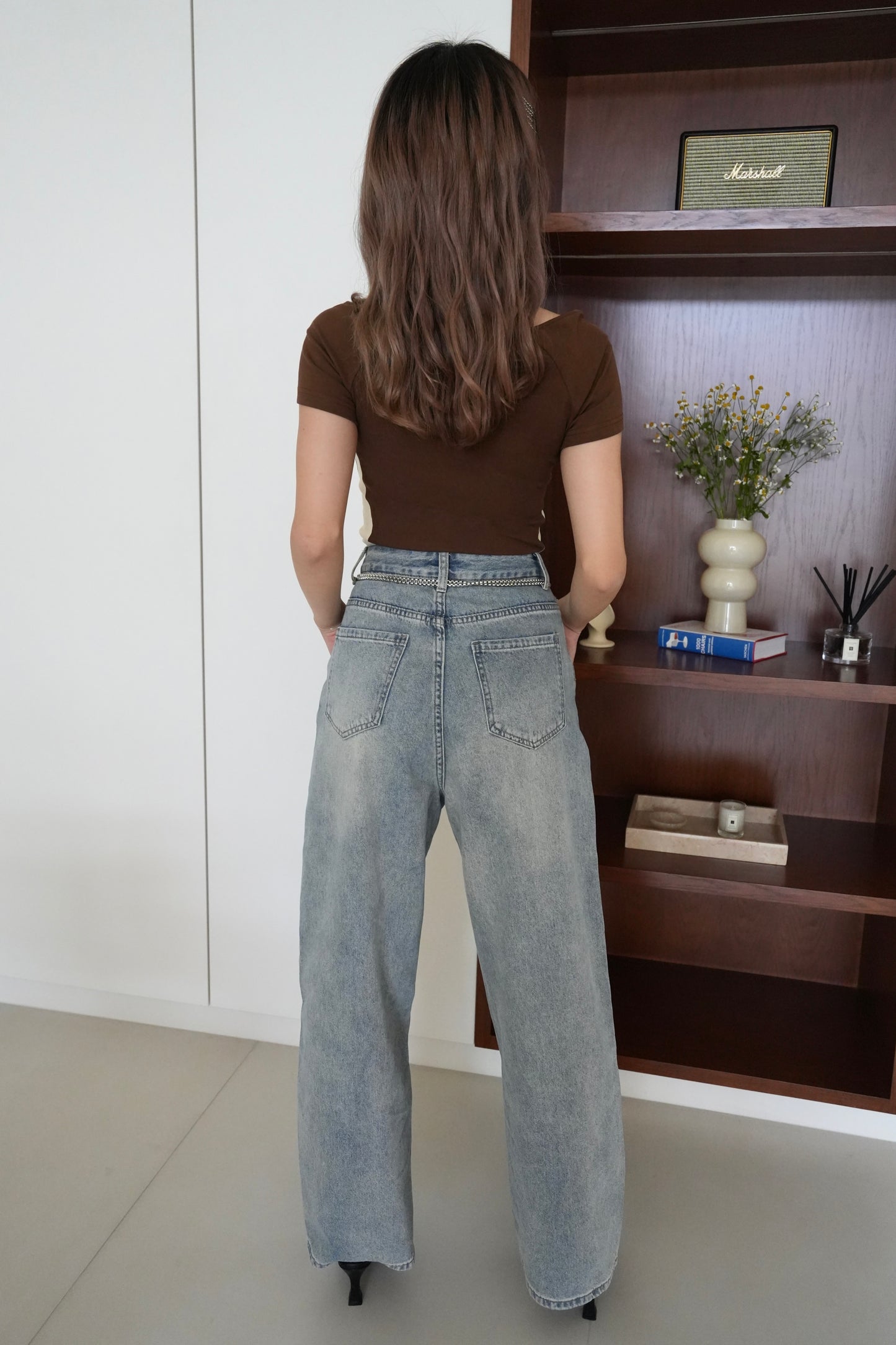 Vintage Jeans With Chain Belt