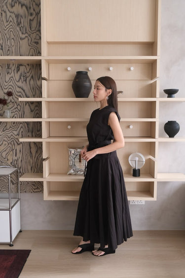 Draped Helter Arm-Cover Top And Skirt