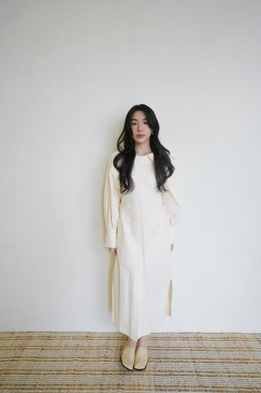 Collar Hem Long Skirt