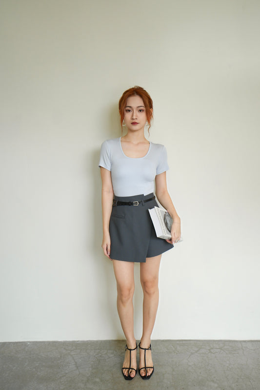 Casual Skirt Pants With Belt