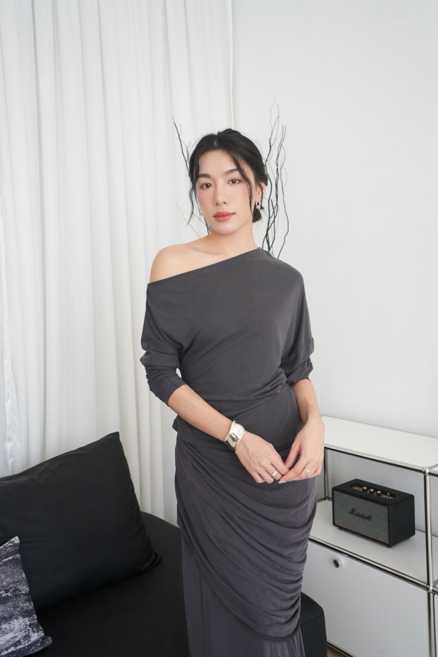 Fitted Stretchy Long Sleeve Dress Set