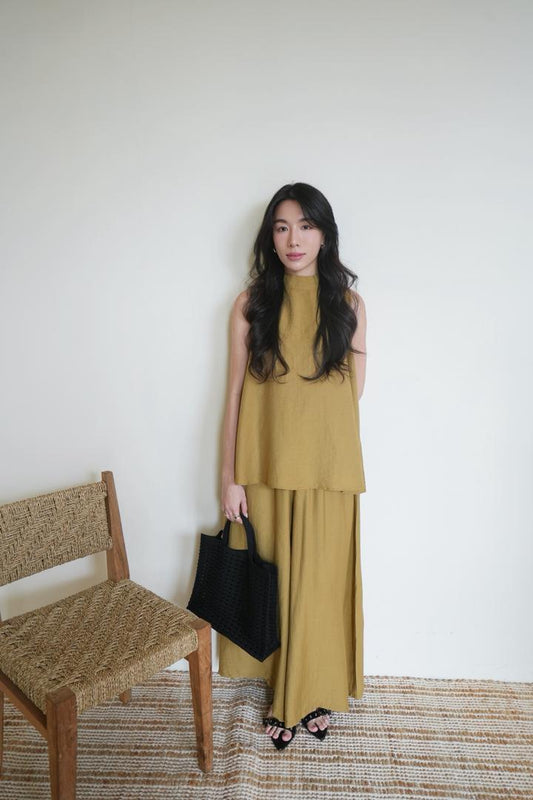 Chiffon Mock-Neck Set