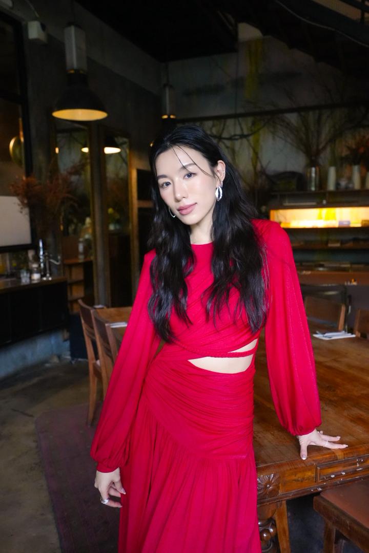 Long-Sleeve Dress With A Crinkled Texture