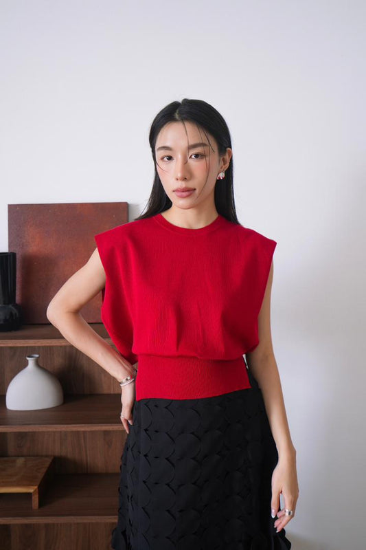 Cotton stretch sleeveless top