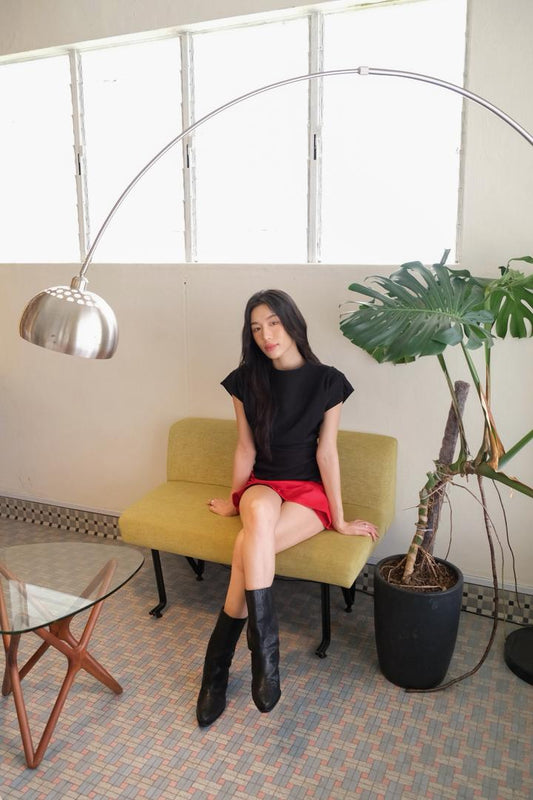 Asymmetrical Slim-Fit top