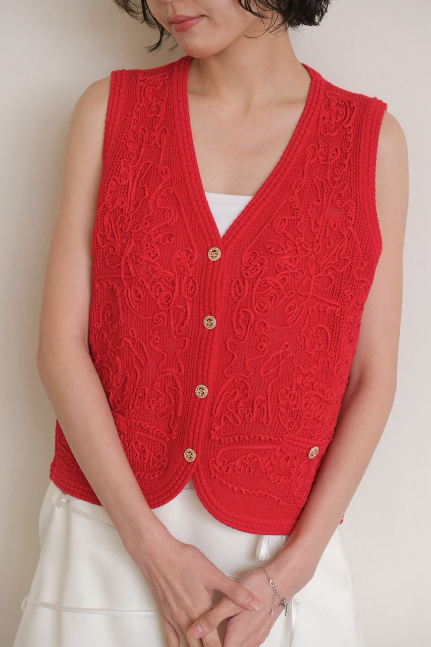 3D-pattern sleeveless vest