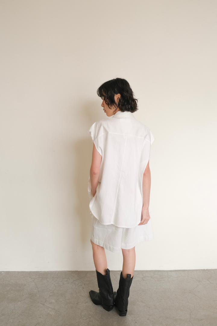 Loose Denim Vest Skirt Set