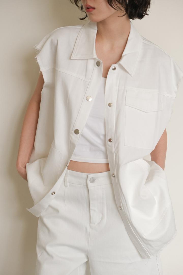 Loose Denim Vest Skirt Set