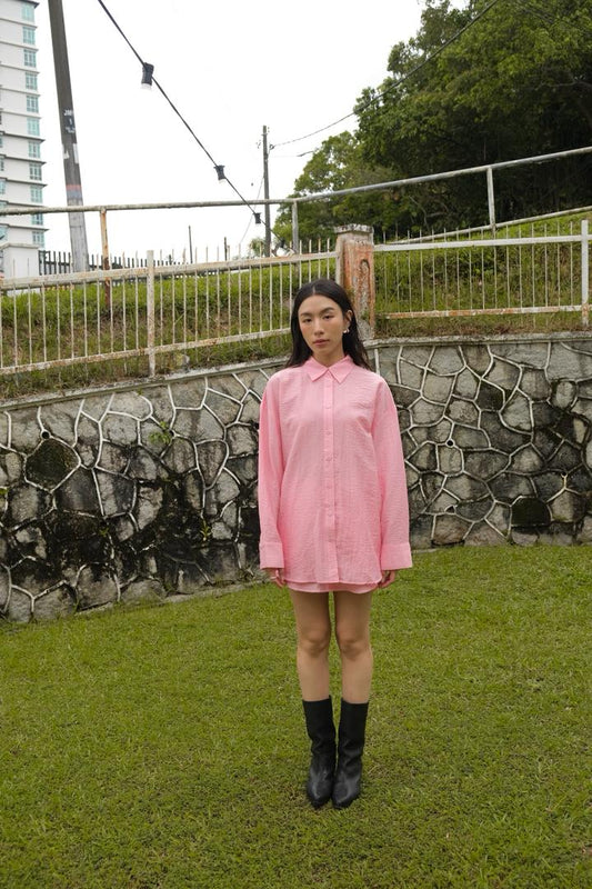 Pleated fabric Shirt Set