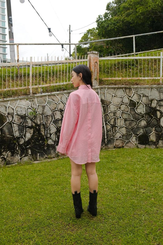 Pleated fabric Shirt Set