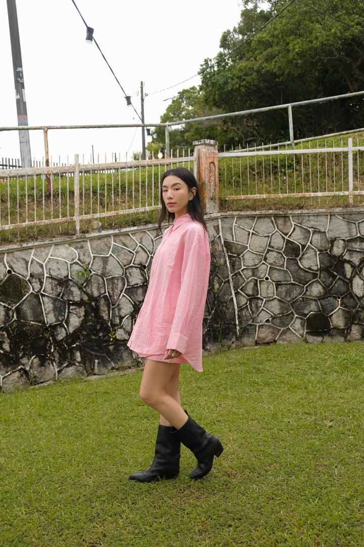 Pleated fabric Shirt Set