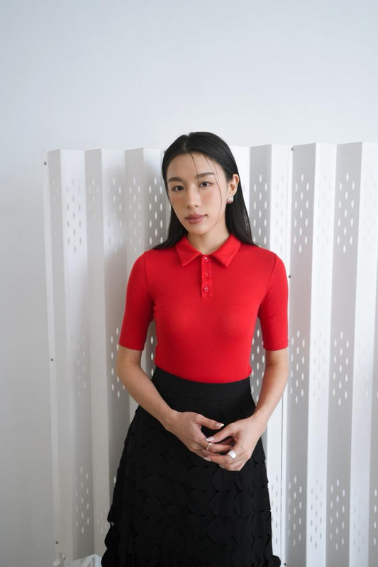Short Sleeve Collared Top
