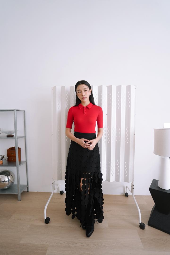 Short Sleeve Collared Top