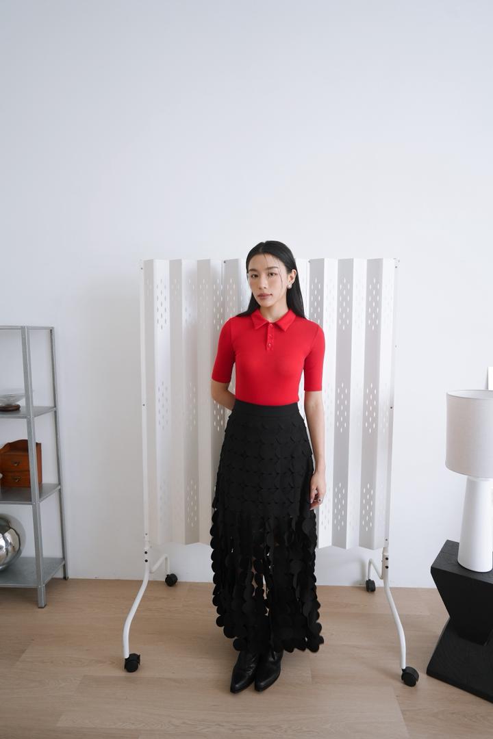 Short Sleeve Collared Top