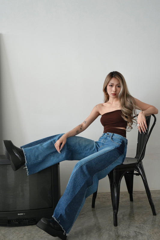 Boot Cut Denim Trousers
