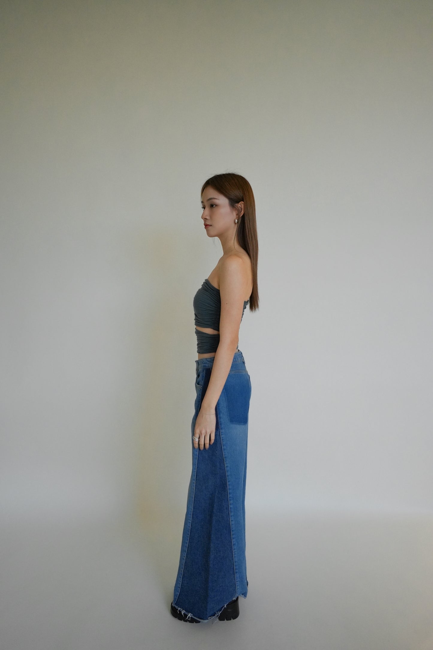 Boot Cut Denim Trousers