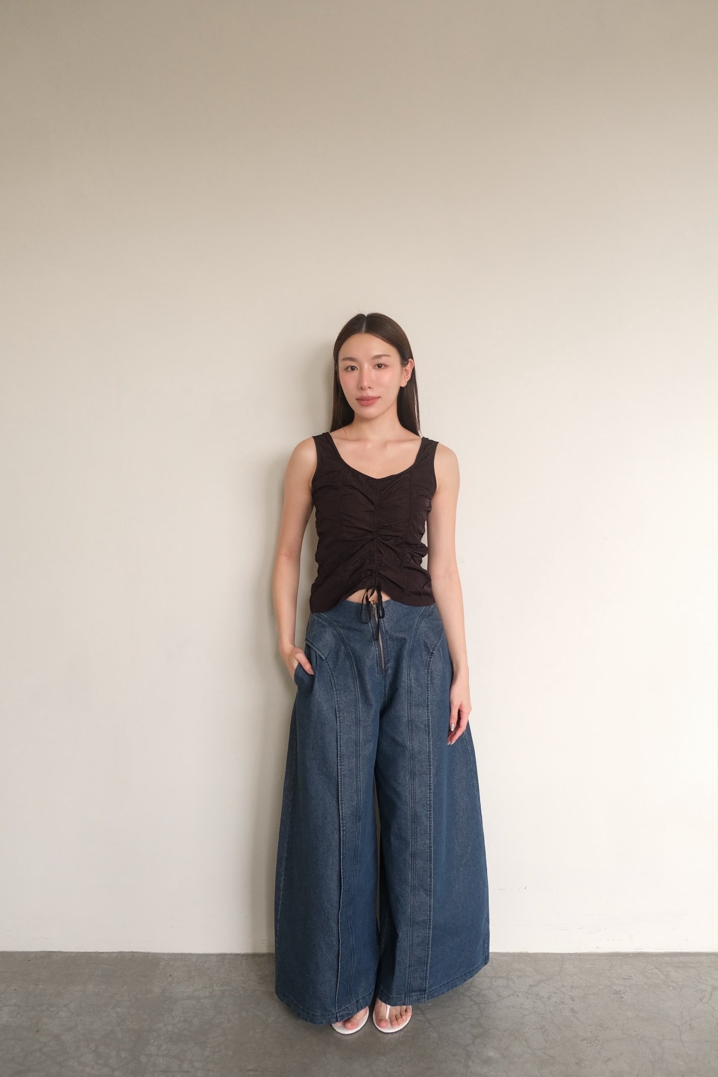 Ruched Drawstring Top
