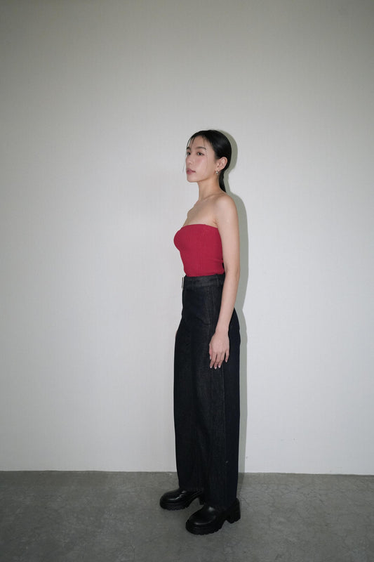 Straight pants with belt