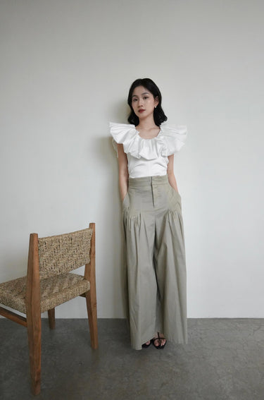 High-Waisted Wide-Leg Trousers