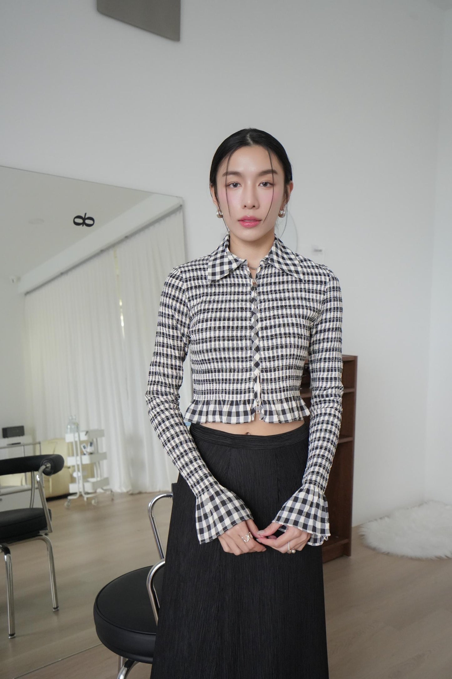 Plaid Stretch Long Sleeve Shirt