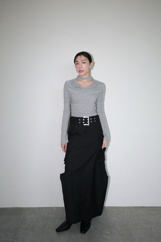 Fixture pencil skirt with belt