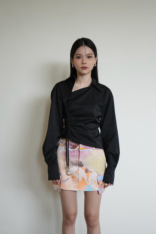 Drawstring Slim Shirt