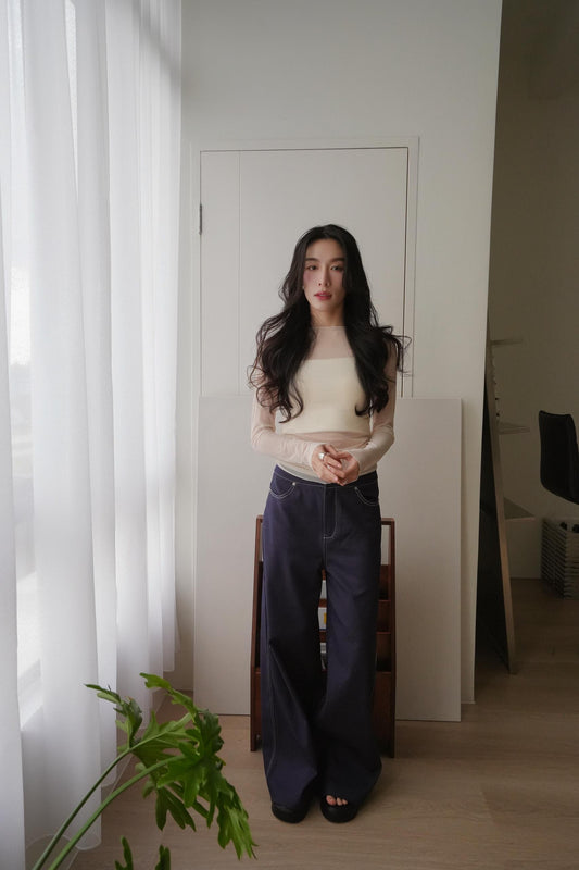 Long Sleeve Basic Chiffon Top