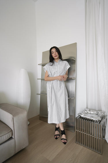 Striped Cap Sleeve Dress