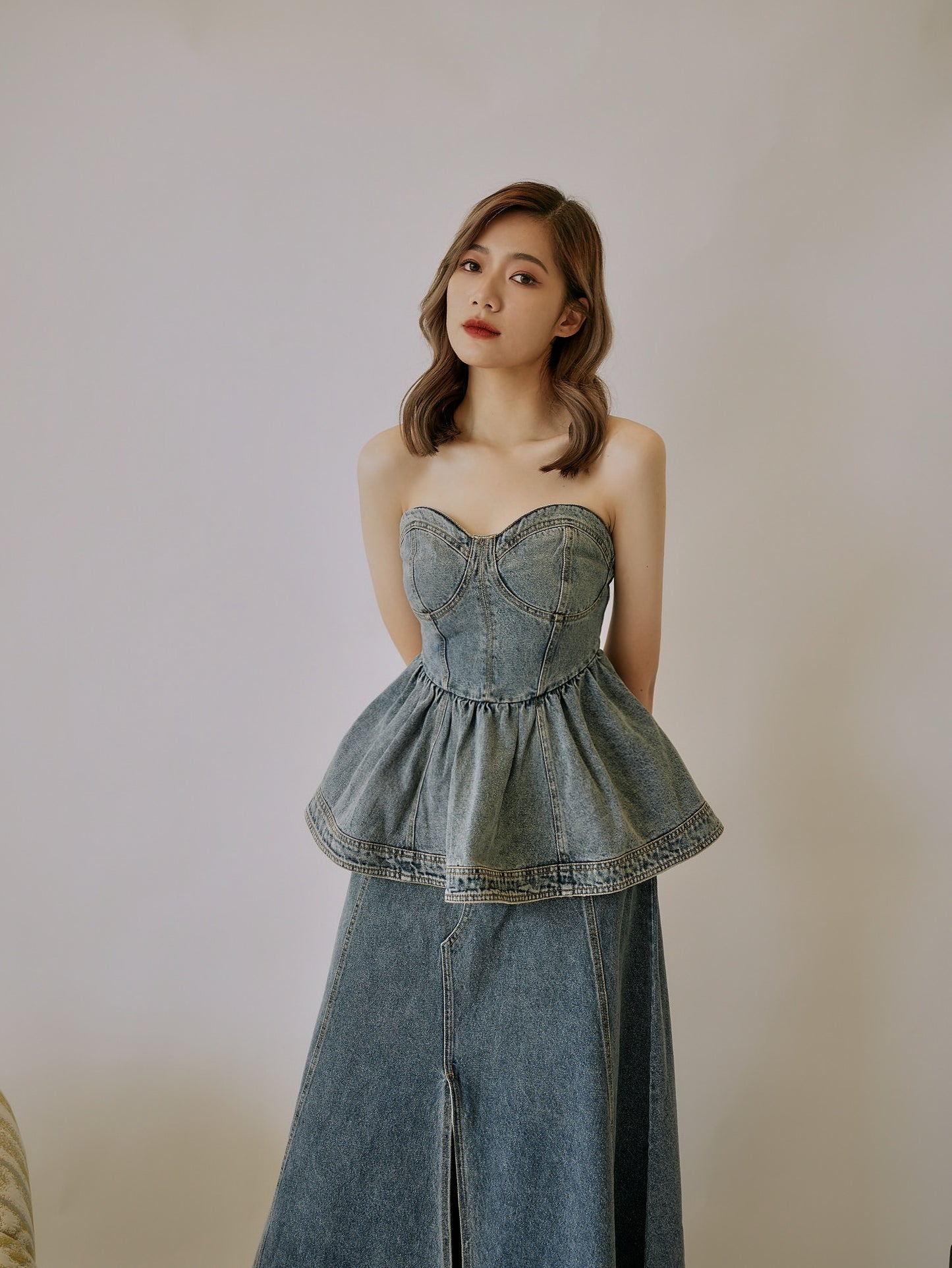 Denim Dress Suit Set