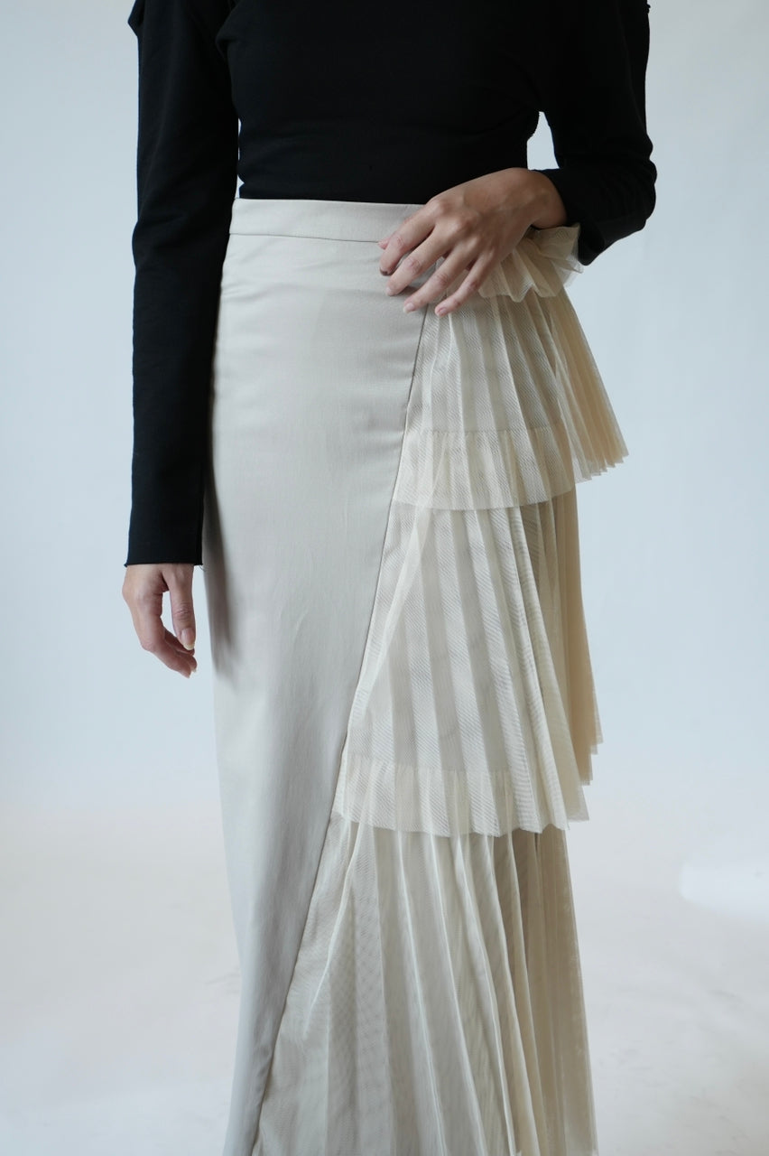 Tiered Mesh Mixi Skirt