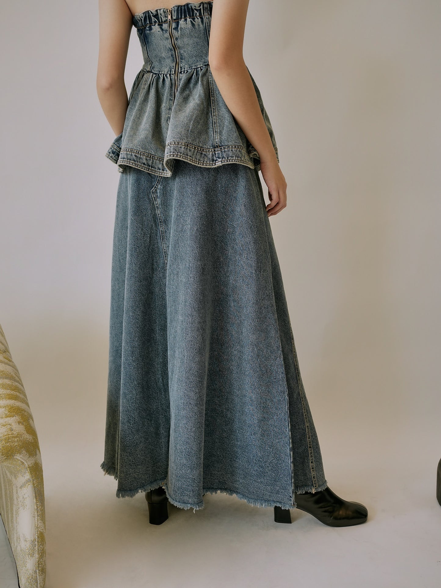 Denim Dress Suit Set