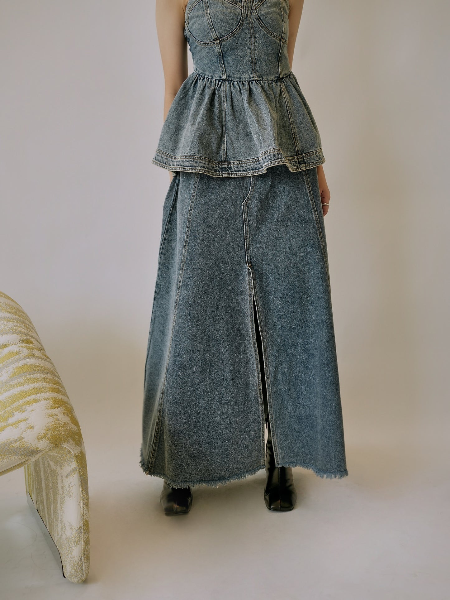 Denim Dress Suit Set