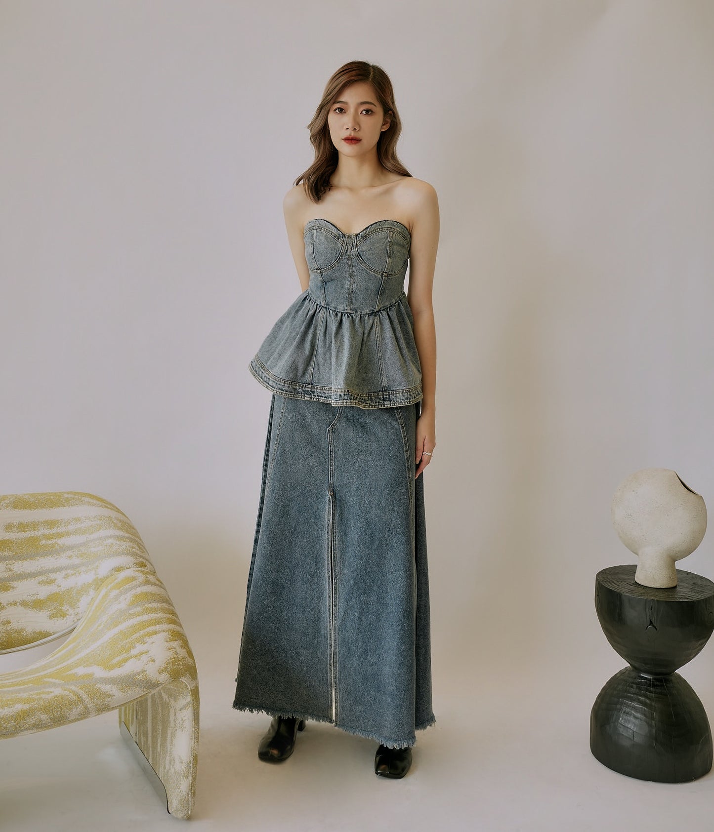 Denim Dress Suit Set