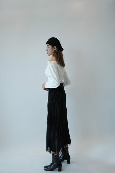 Tiered Mesh Mixi Skirt