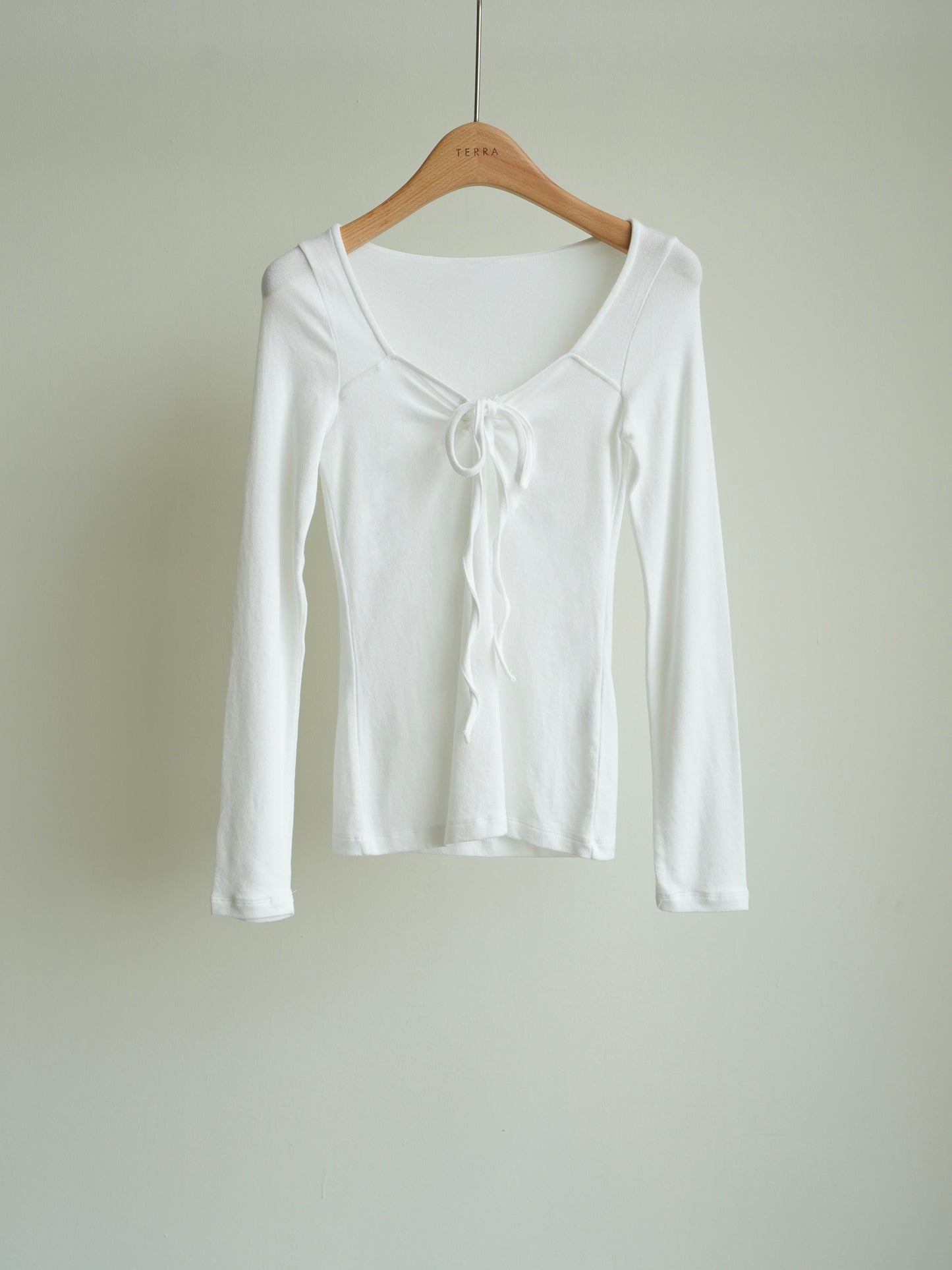 Tie Front Long Sleeve Top