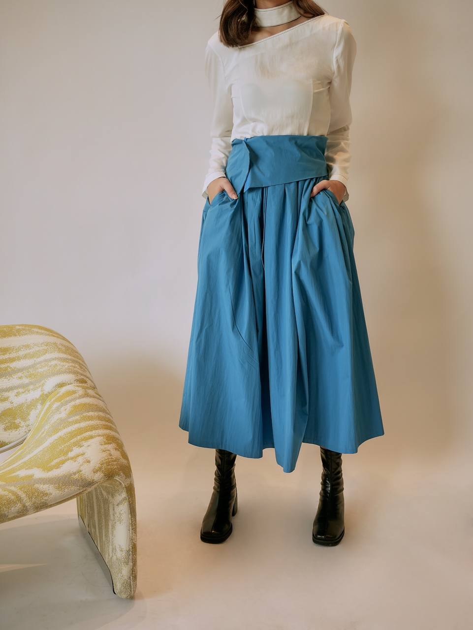 High Waist Pleated Skirt