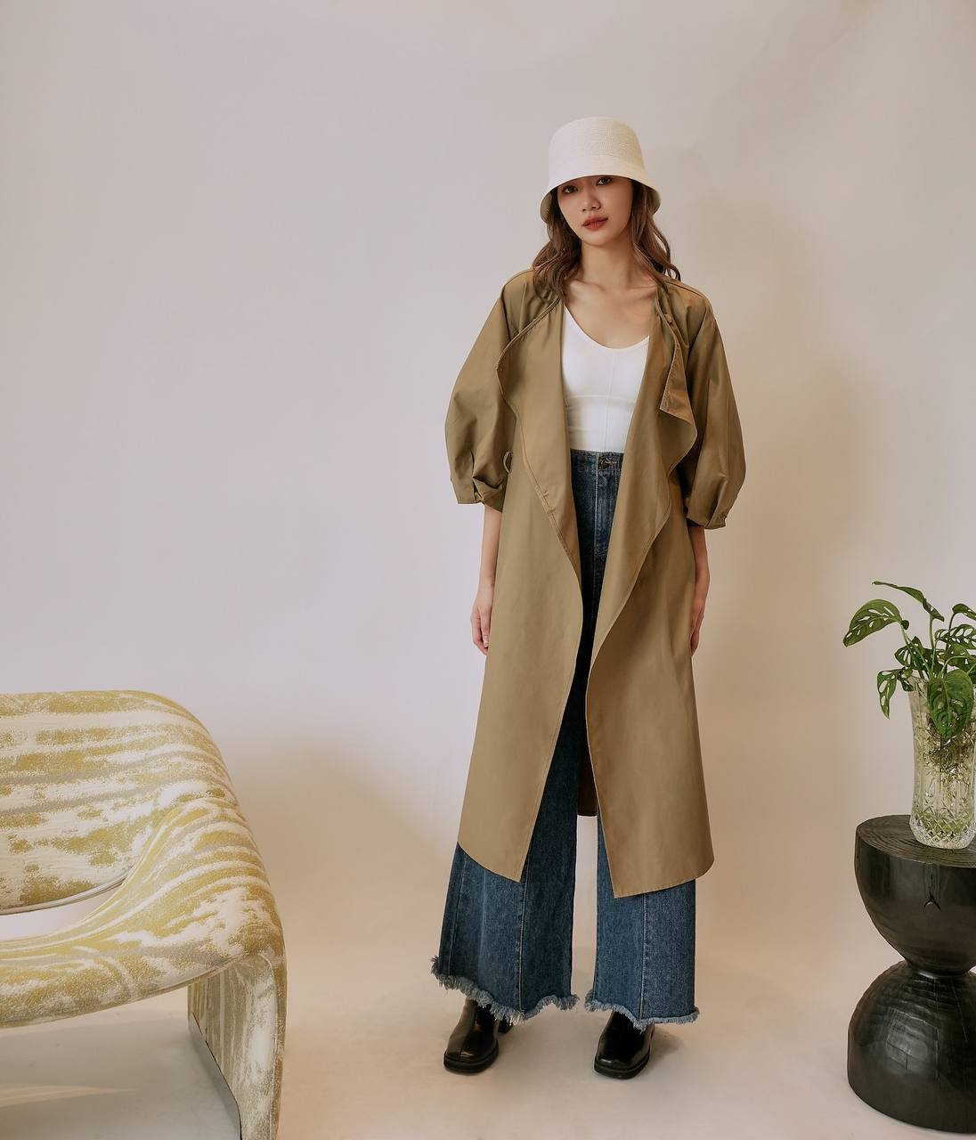 Tie Waist Trench Coat