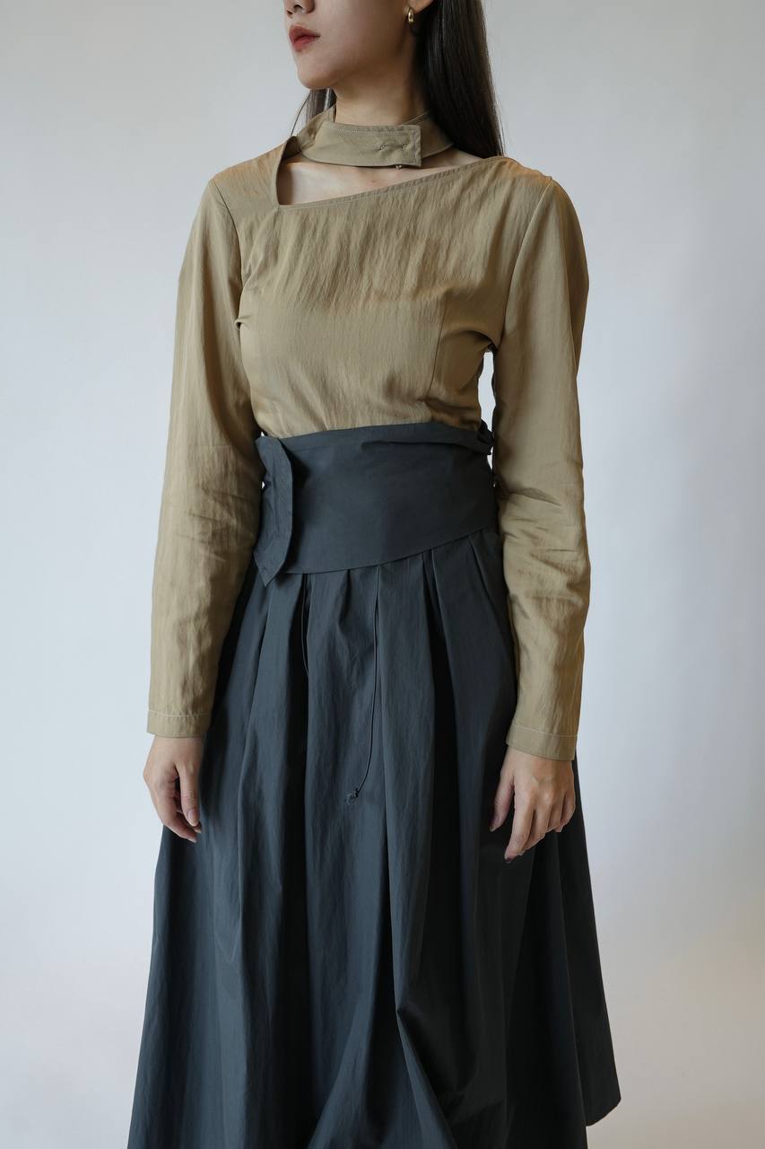 High Waist Pleated Skirt